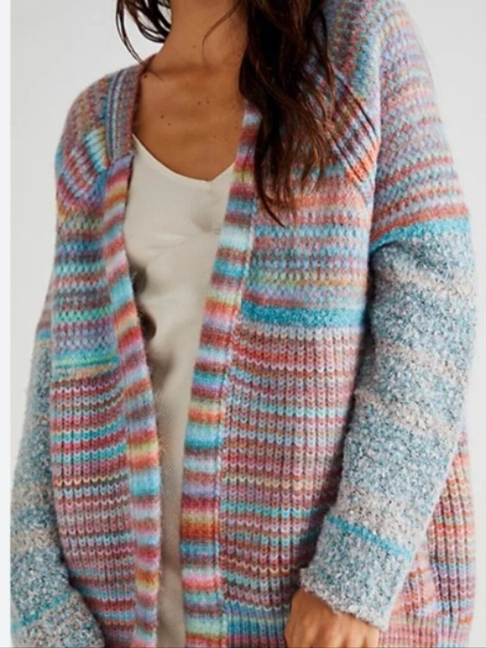 Free People Sedona Multicolred Oped Front Cardigan